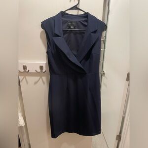 Donna Morgan Blazer Midnight Blue Midi Dress